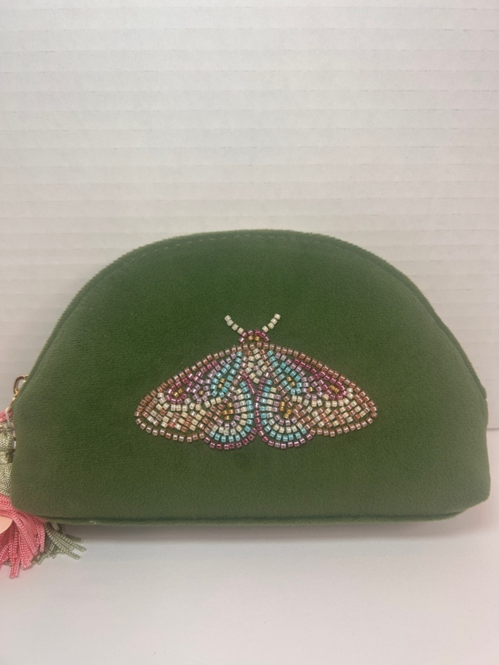 Butterfly Pouch Green, Beaded, Mom, Mother’s Day